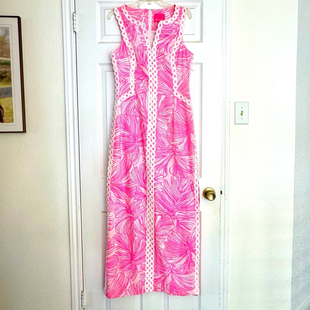 Lilly Pulitzer Pink Sleeveless Mock Neck Sundress